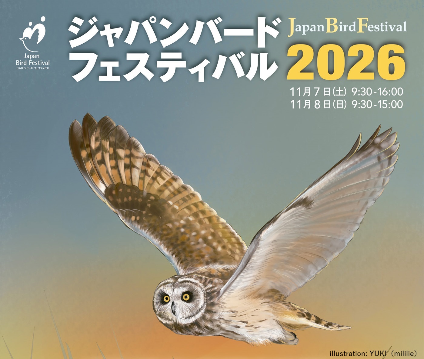 Nikon's Japan Bird Festival announcement featuring an owl in flight