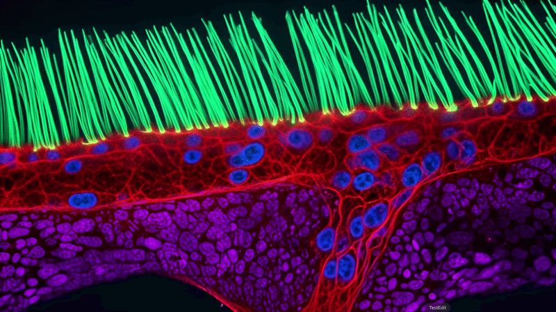 Microscopic cilia imagery from the Nikon Small World in Motion competition